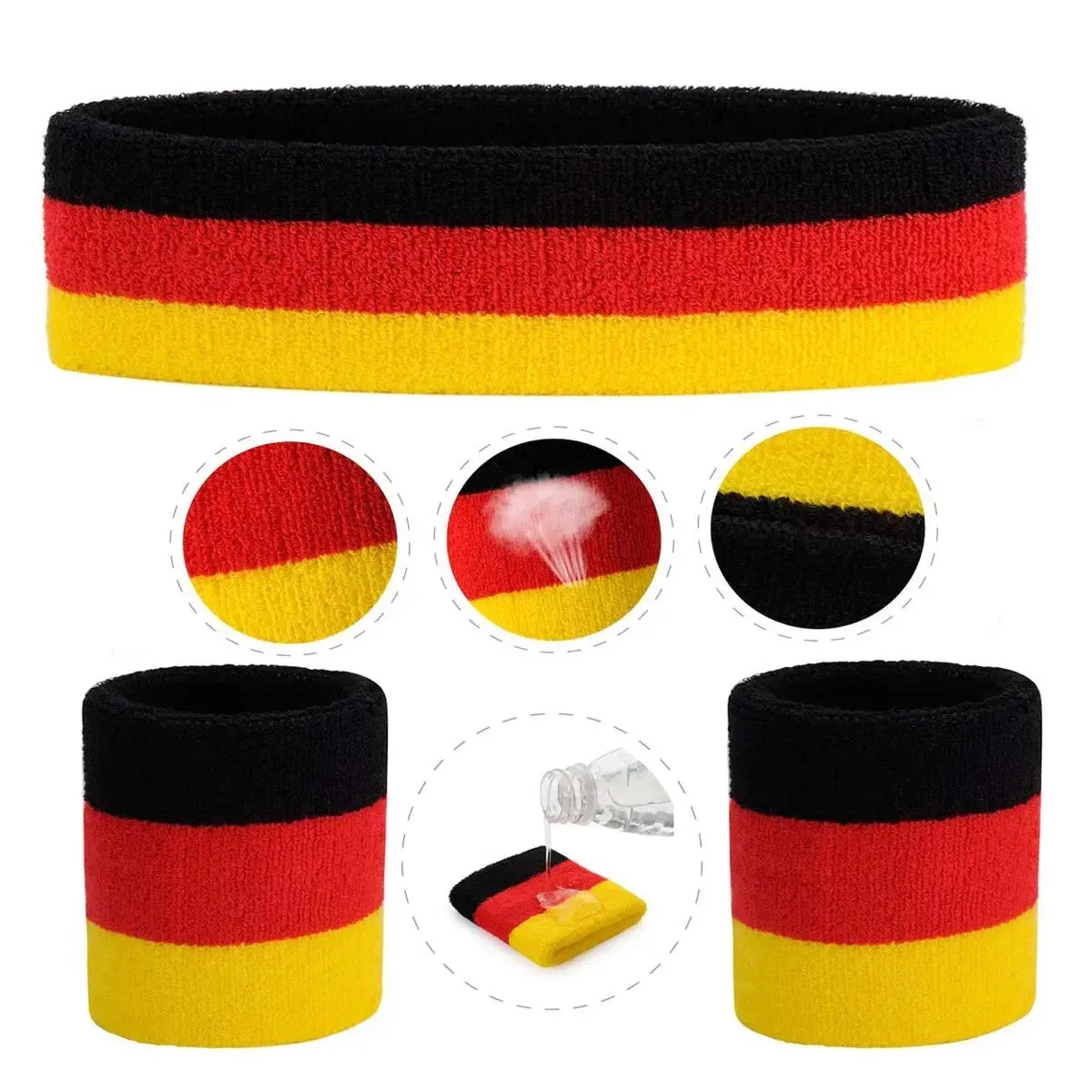 3pcs/set Sports Striped Cotton Sweatbands for Men Women