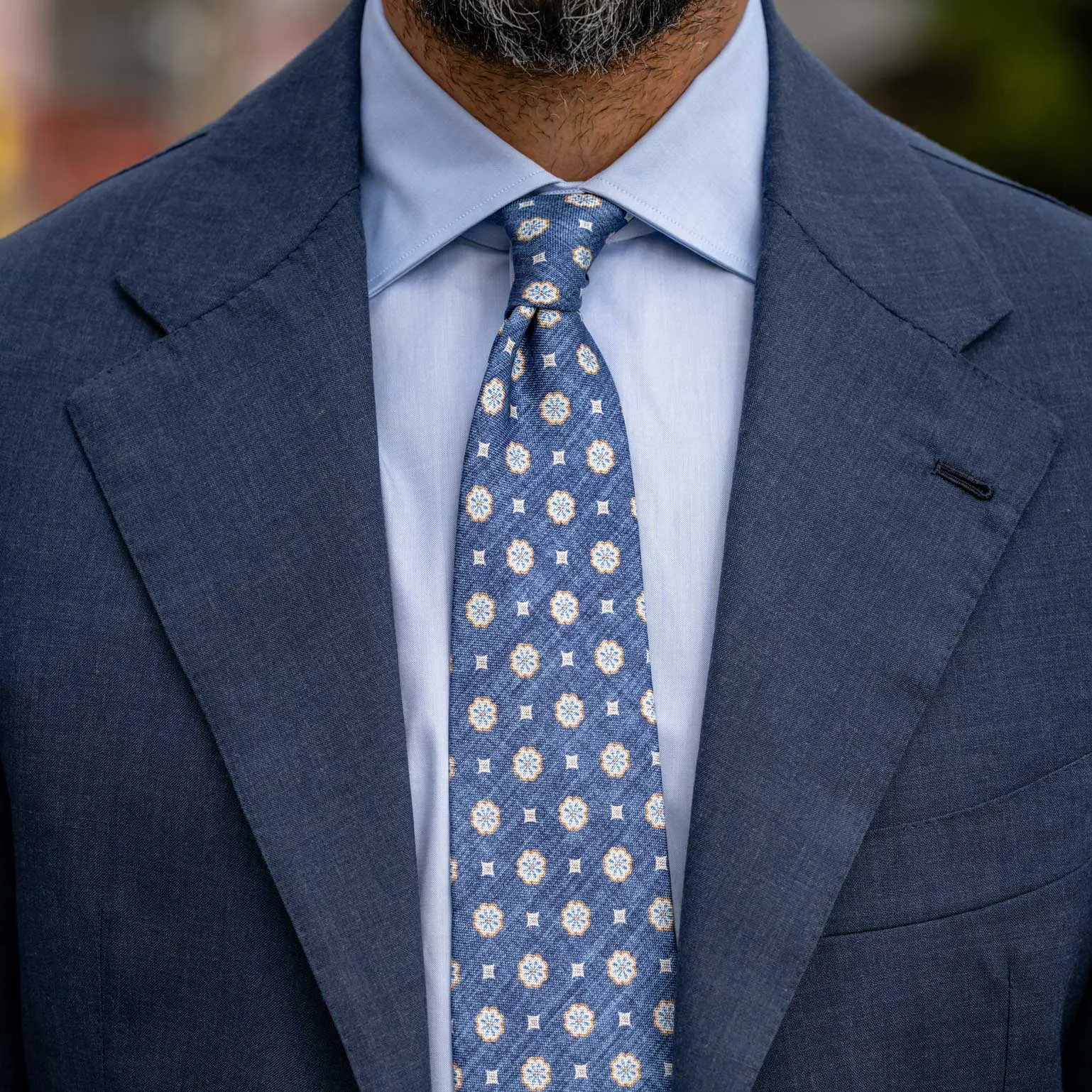 Antinori - Printed Silk Tie - Blue
