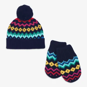 Baby fair isle beanie & mittens set