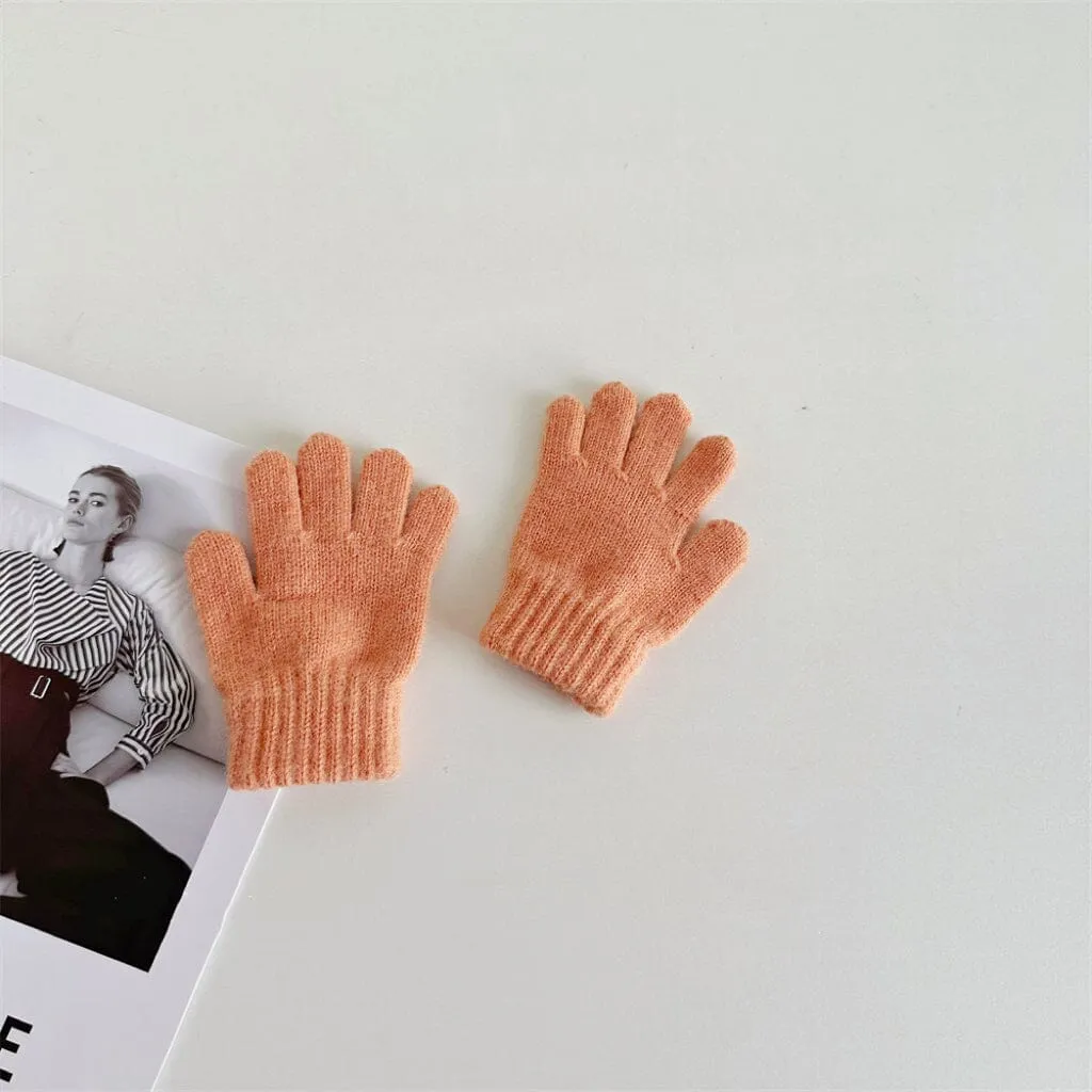 Basic Candy Color Knitted Gloves