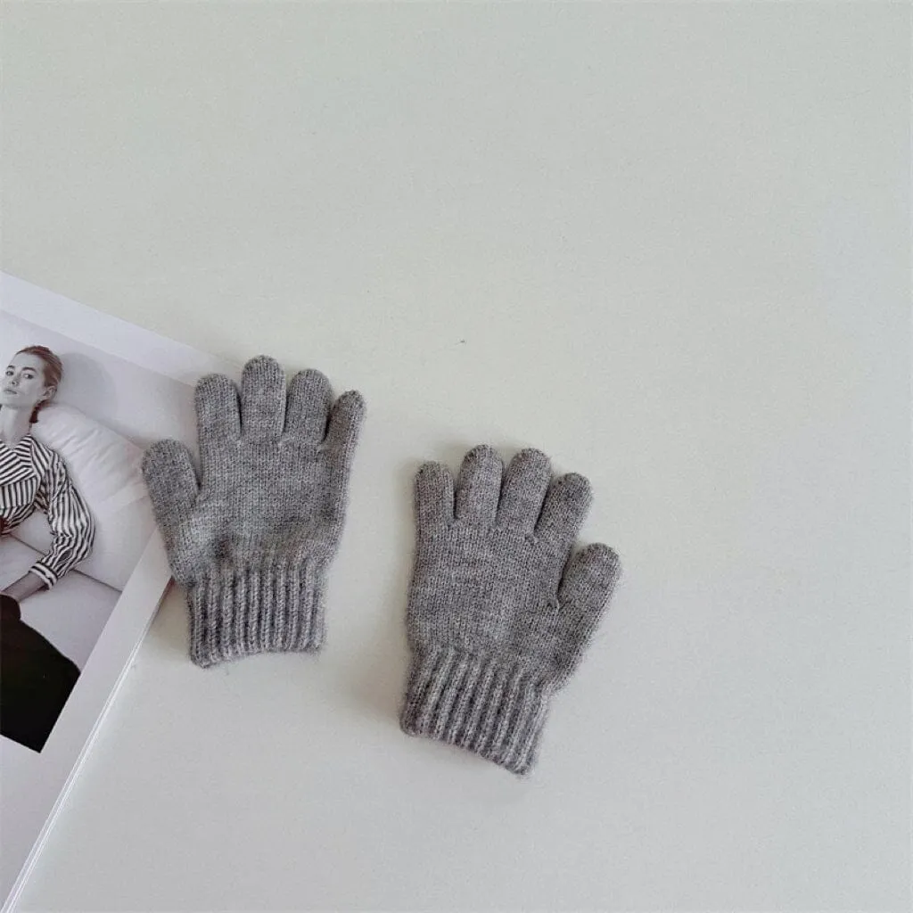 Basic Candy Color Knitted Gloves
