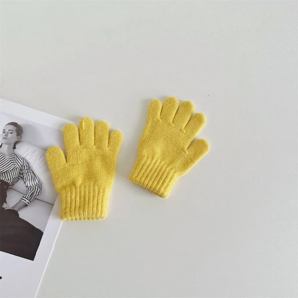 Basic Candy Color Knitted Gloves
