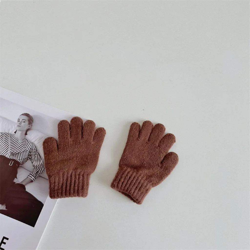 Basic Candy Color Knitted Gloves