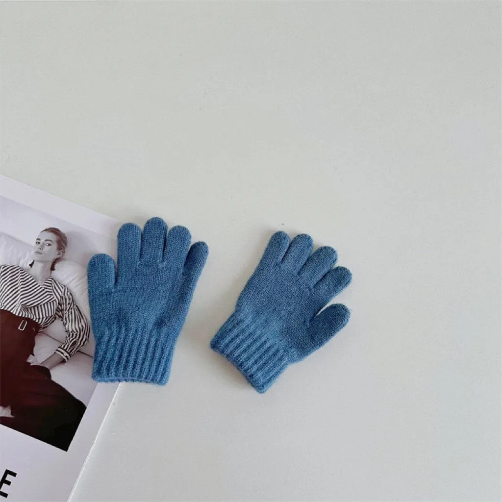 Basic Candy Color Knitted Gloves