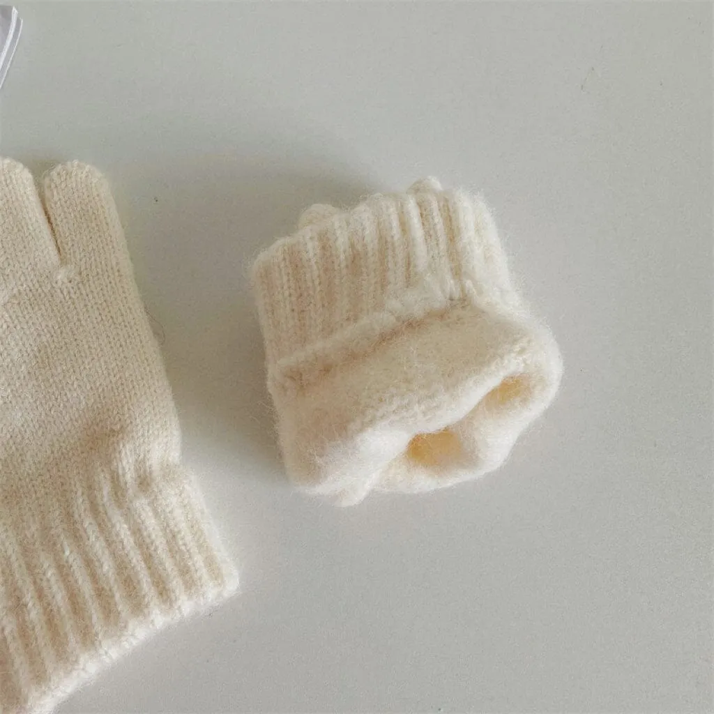 Basic Candy Color Knitted Gloves