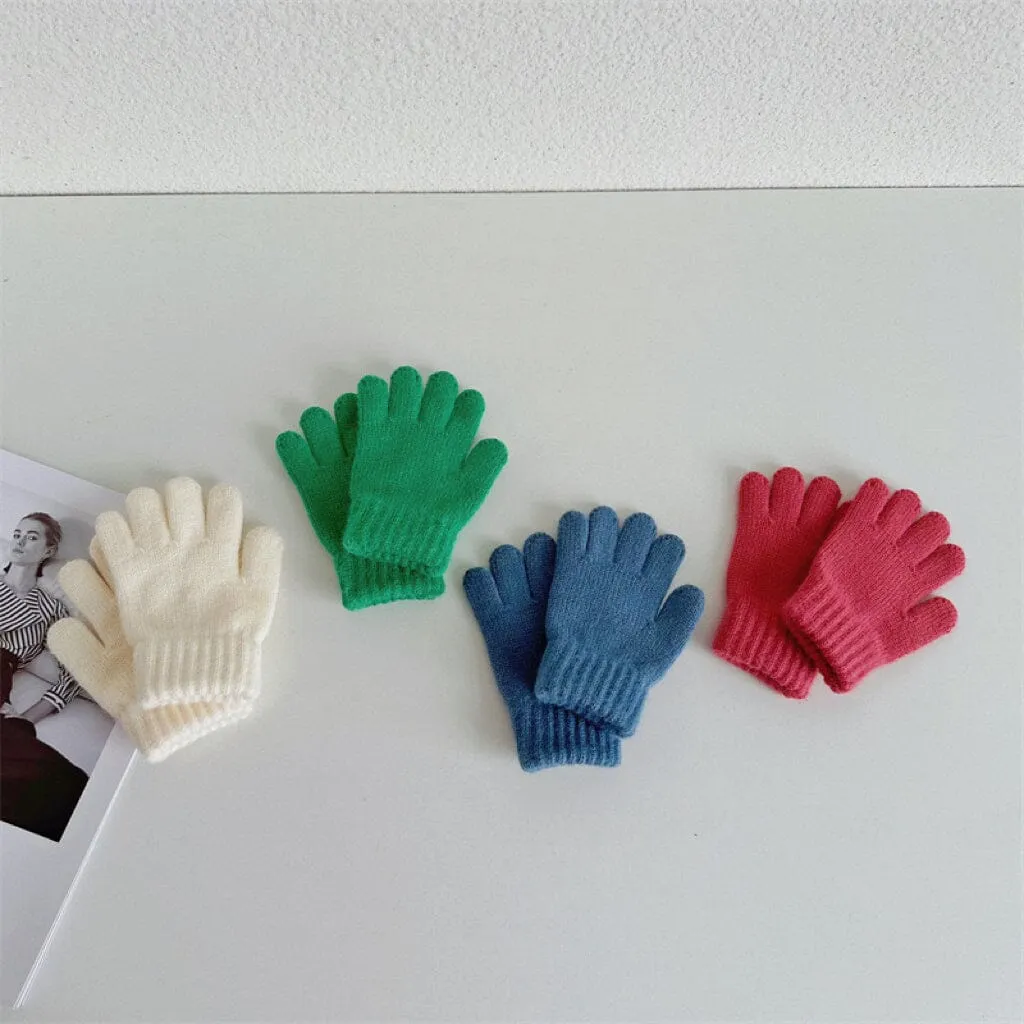 Basic Candy Color Knitted Gloves