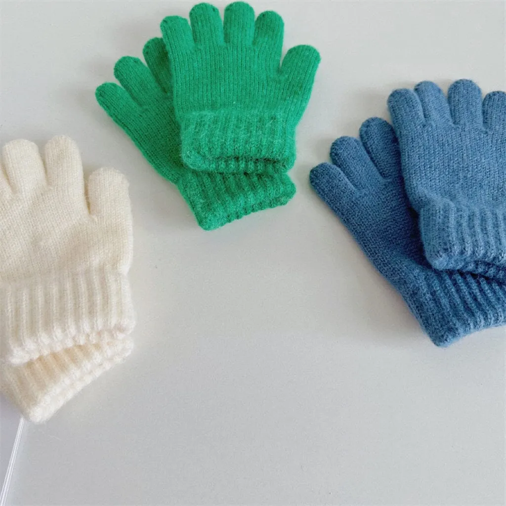 Basic Candy Color Knitted Gloves