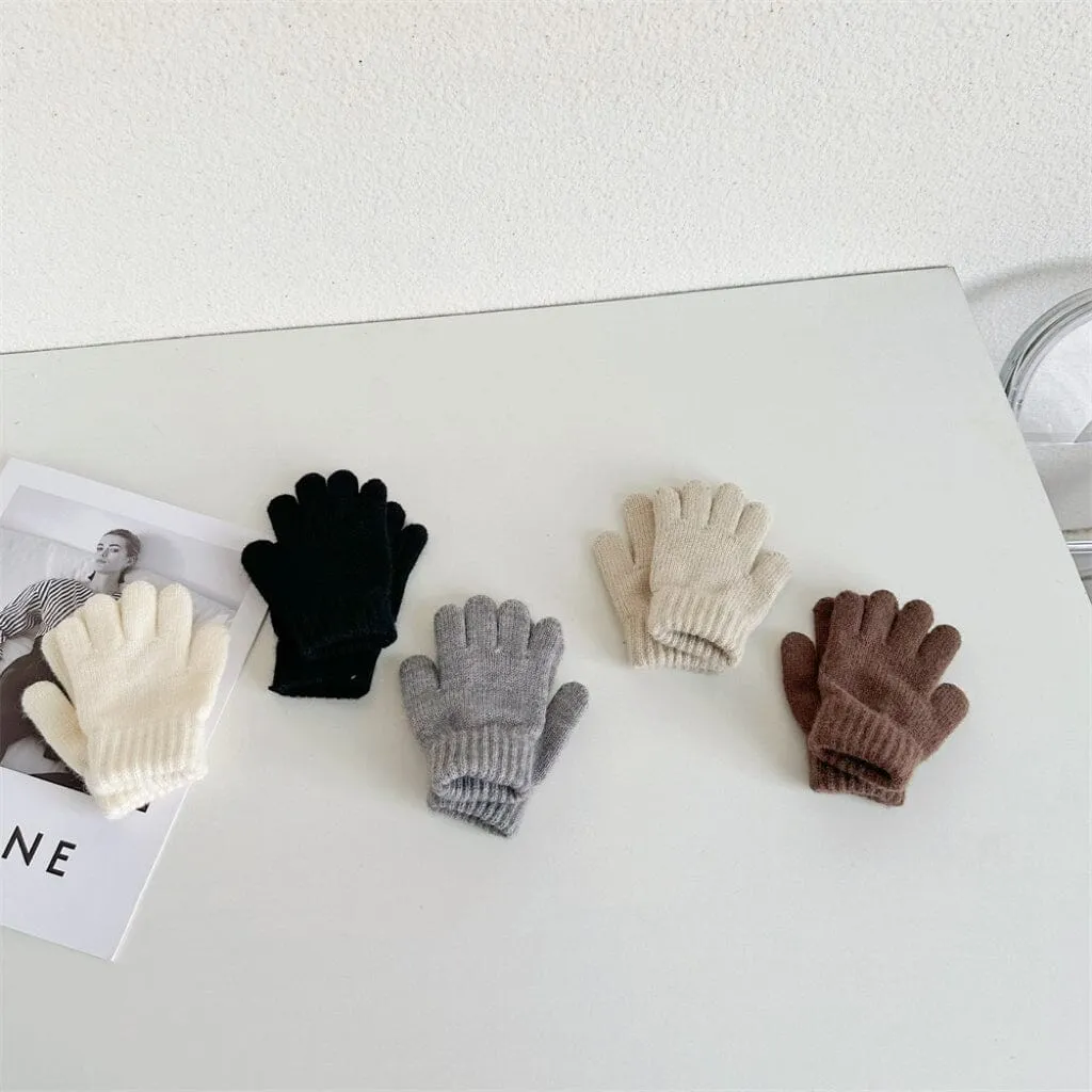 Basic Candy Color Knitted Gloves