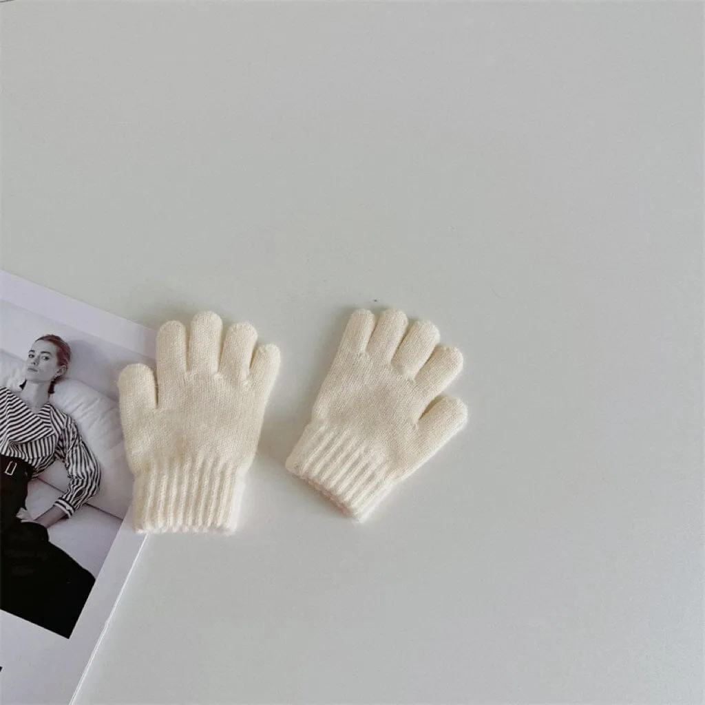 Basic Candy Color Knitted Gloves