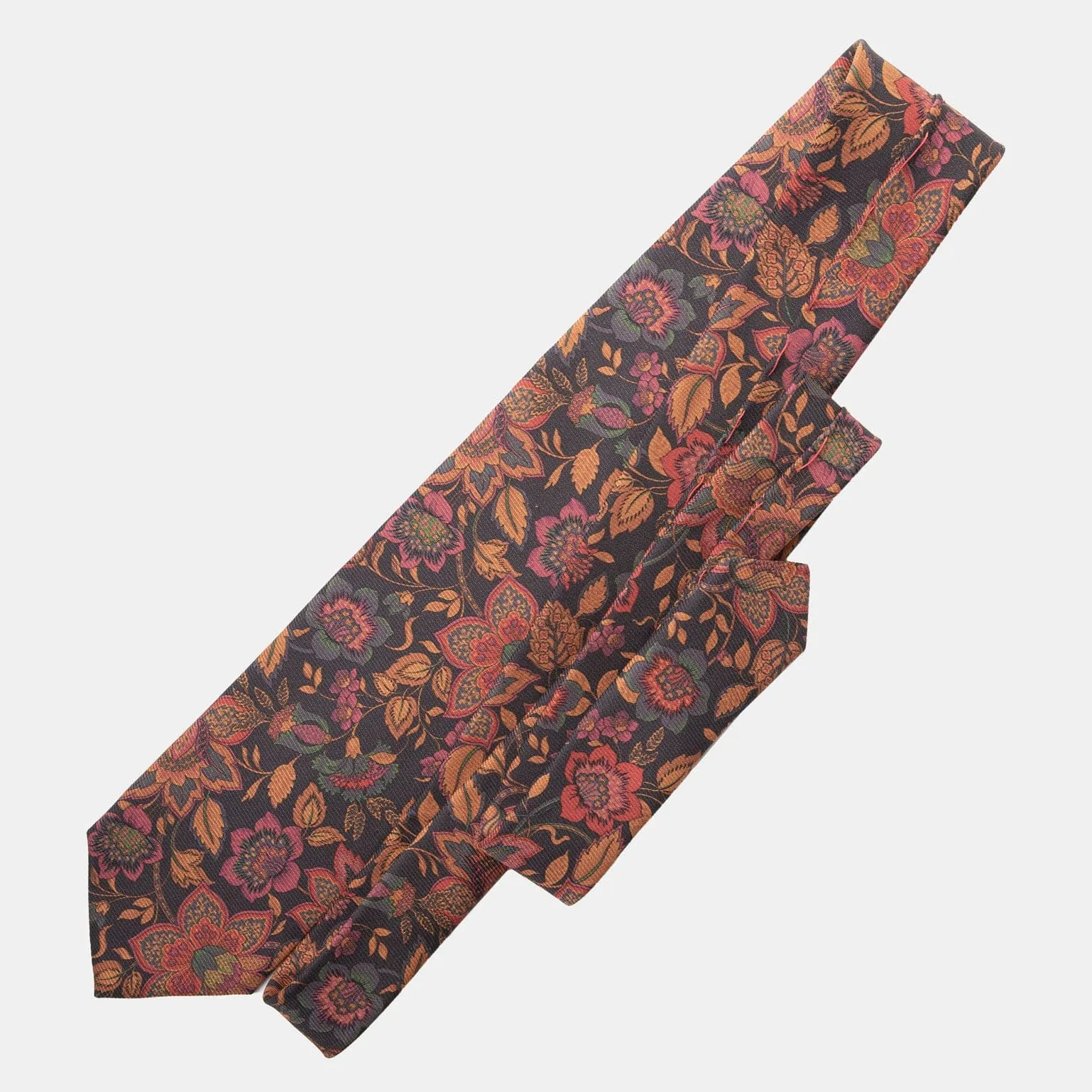 Calvino - Printed Madder Silk Tie - Black
