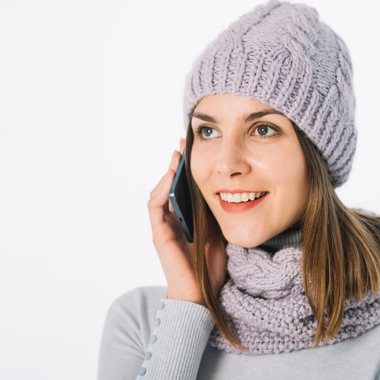 Cap for Winter Woolen Knitted Black Inside Fur Caps
