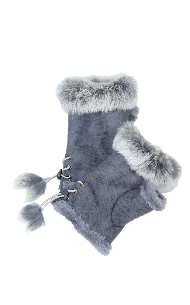 GOV060 Fingerless Fur Trim Gloves (12prs Pack)