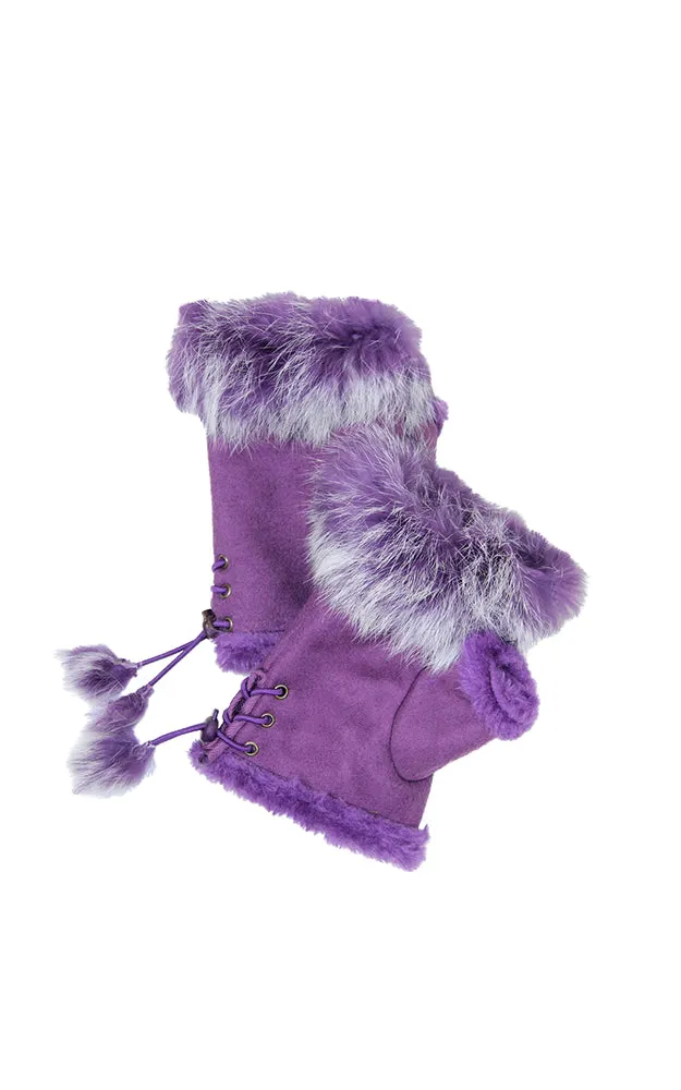 GOV060 Fingerless Fur Trim Gloves (12prs Pack)