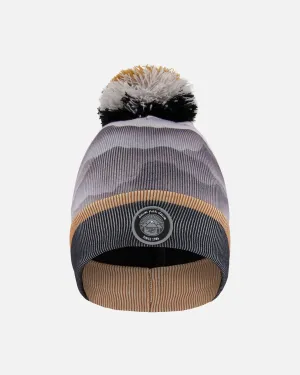 Knit Hat Gray With Mountains