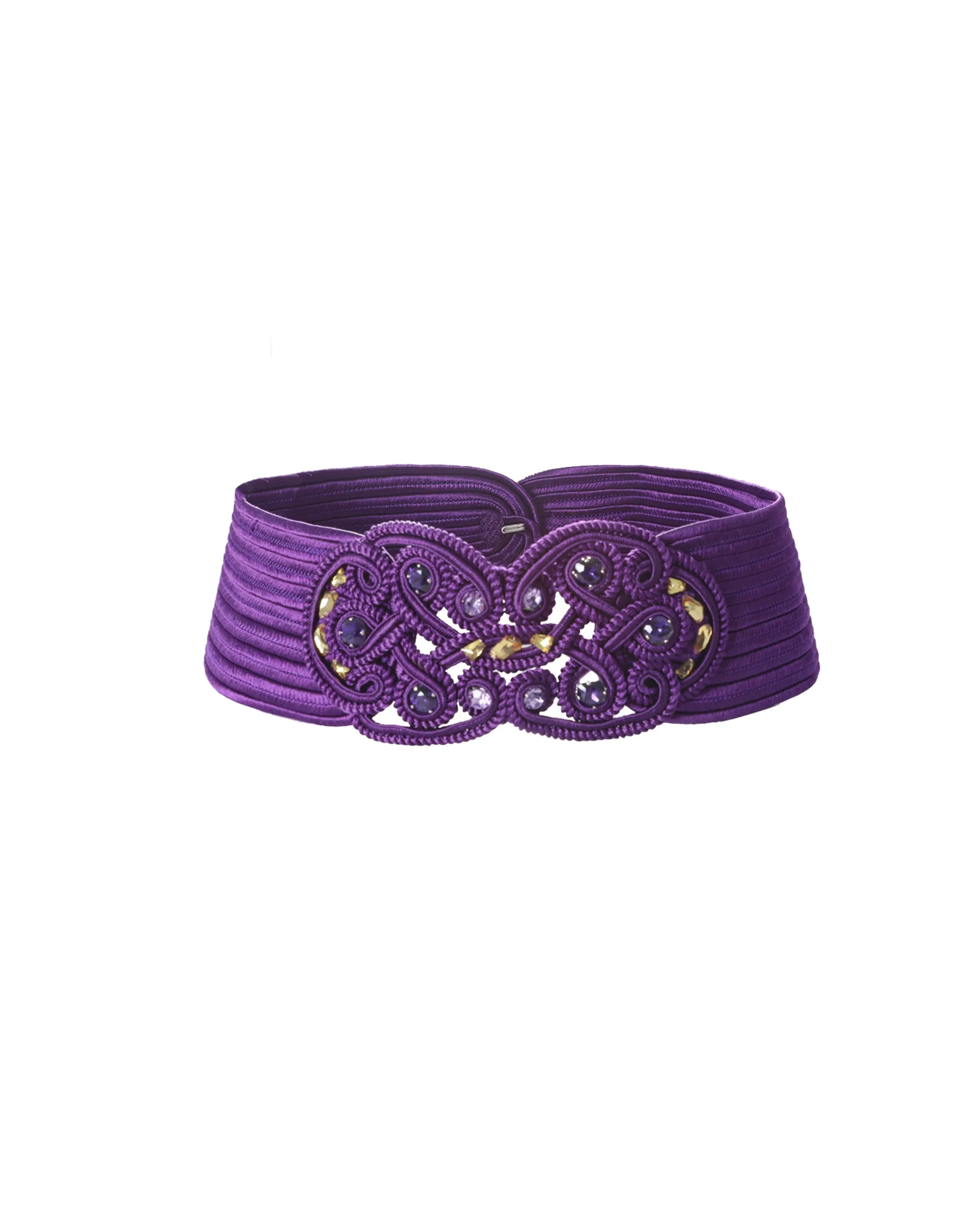 Knitted Mauve Belt With Stones