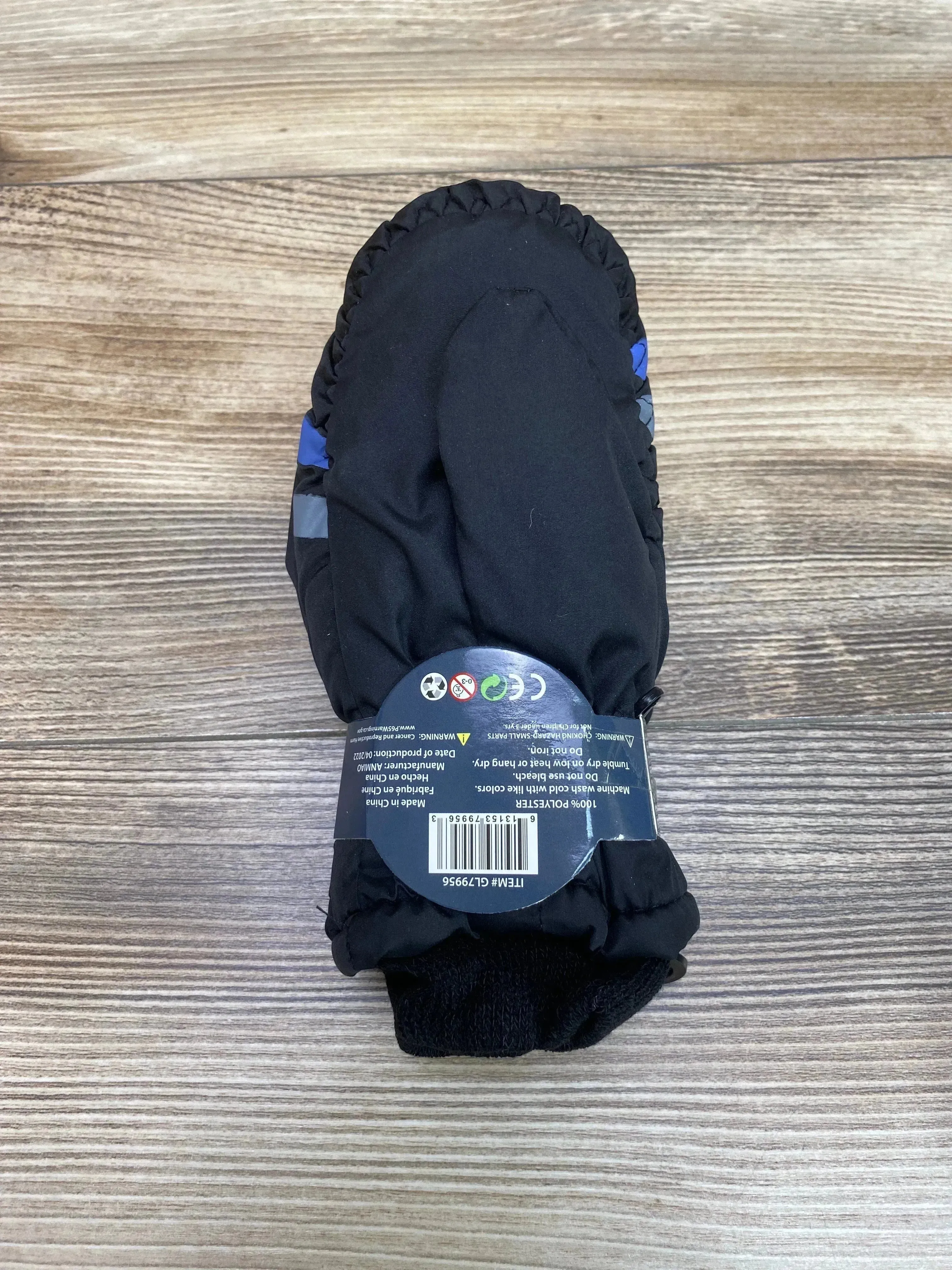 NEW ThermaWear Kid's Ski Striped Black Mittens OSFM (1-3Y)