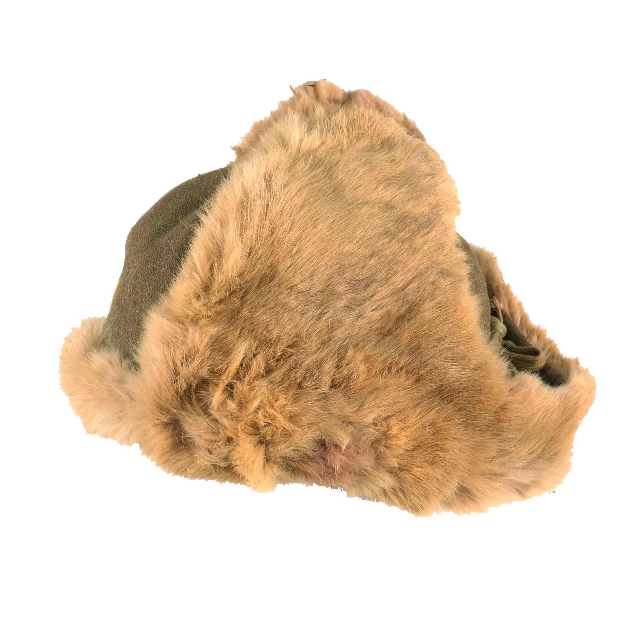 Original WWII Imperial Japanese Army EM/NCO Enlisted Winter Insulated Fur Cap - Dated 1943