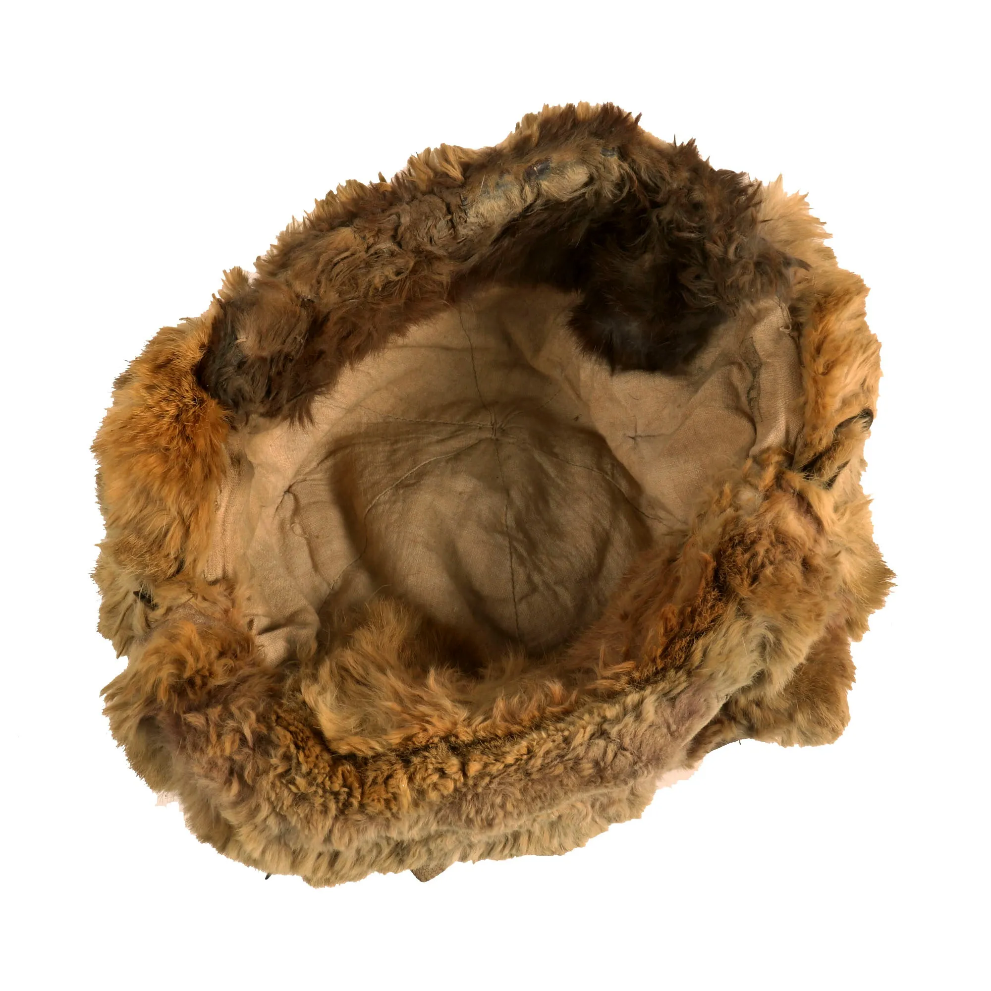 Original WWII Imperial Japanese Army EM/NCO Enlisted Winter Insulated Fur Cap