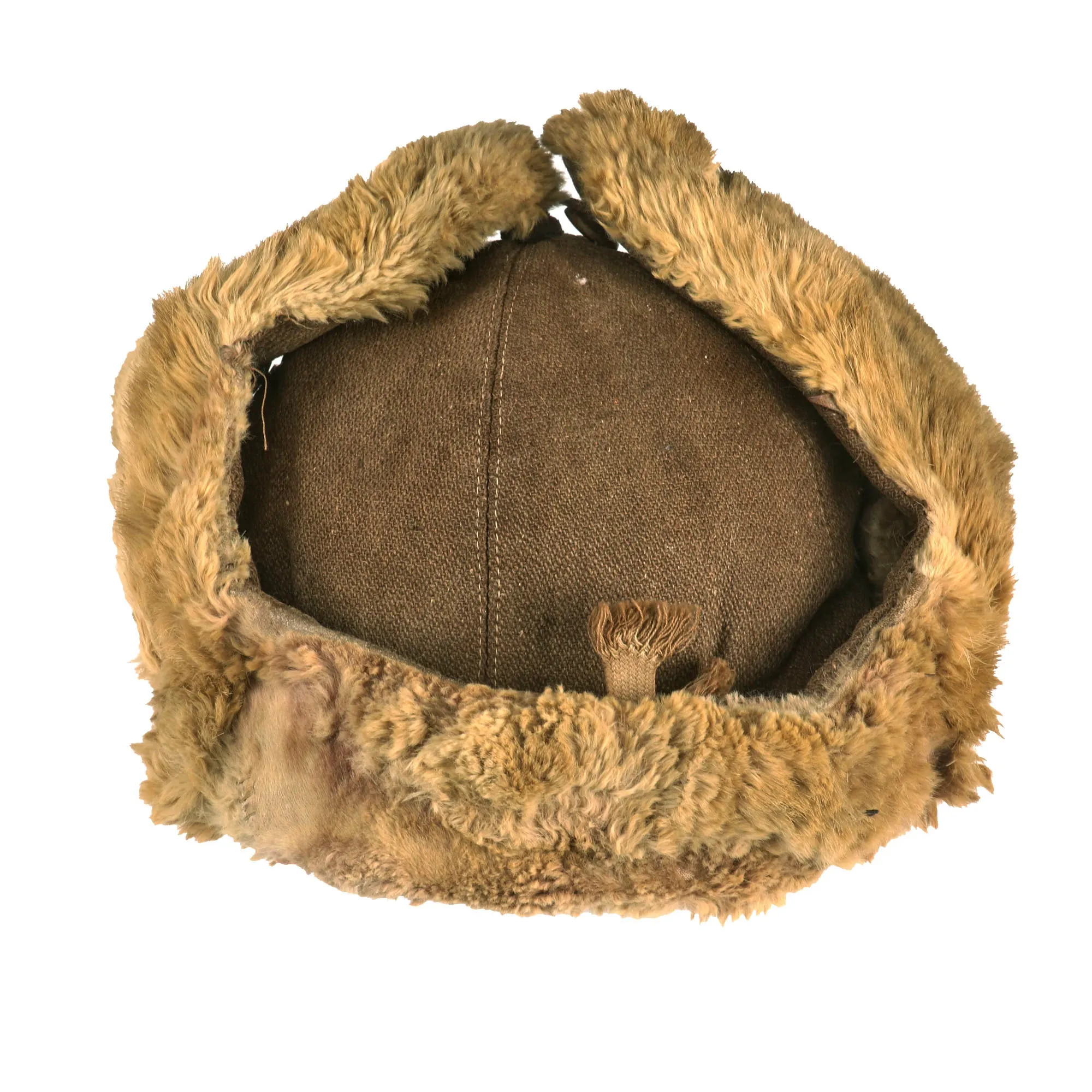 Original WWII Imperial Japanese Army EM/NCO Enlisted Winter Insulated Fur Cap