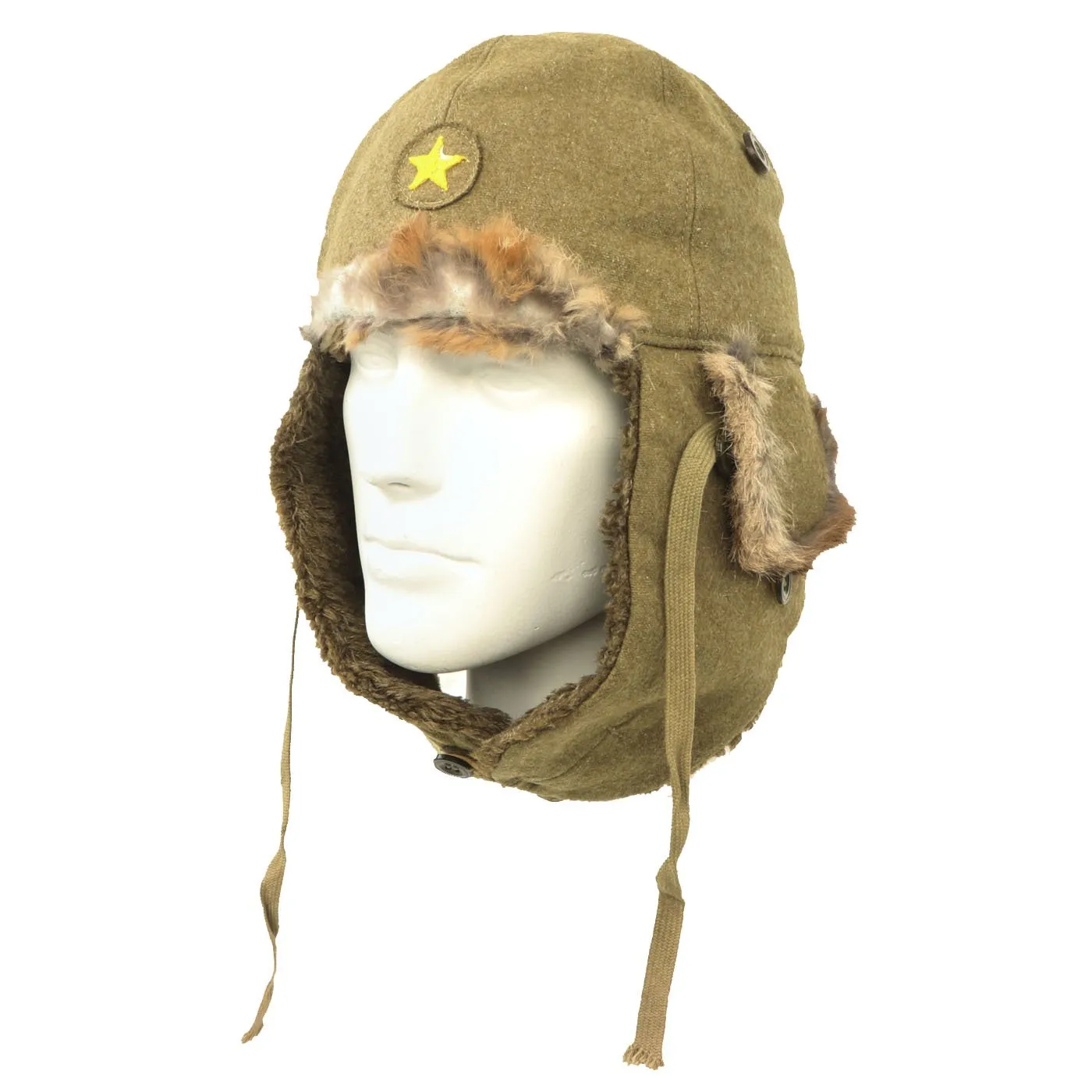 Original WWII Imperial Japanese Army Winter Insulated Cap - dated 1943
