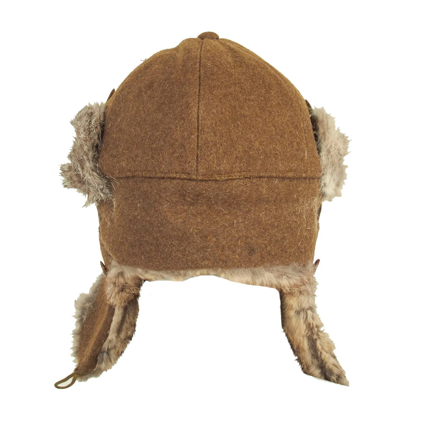 Original WWII Imperial Japanese Navy Construction Engineers Winter Rabbit Fur Cap - Rare