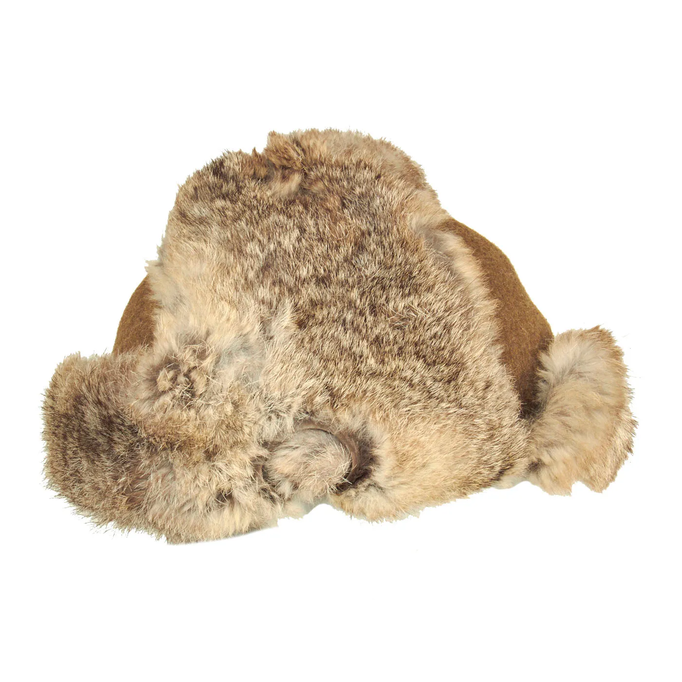 Original WWII Imperial Japanese Navy Construction Engineers Winter Rabbit Fur Cap - Rare