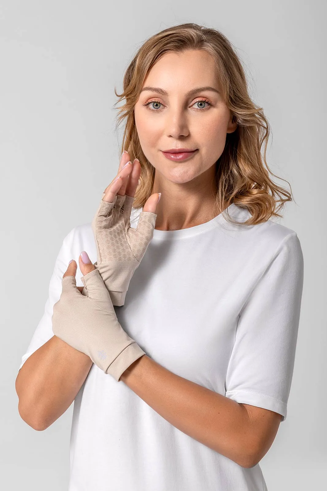 Ouray UV Fingerless Sun Gloves | Pale Khaki
