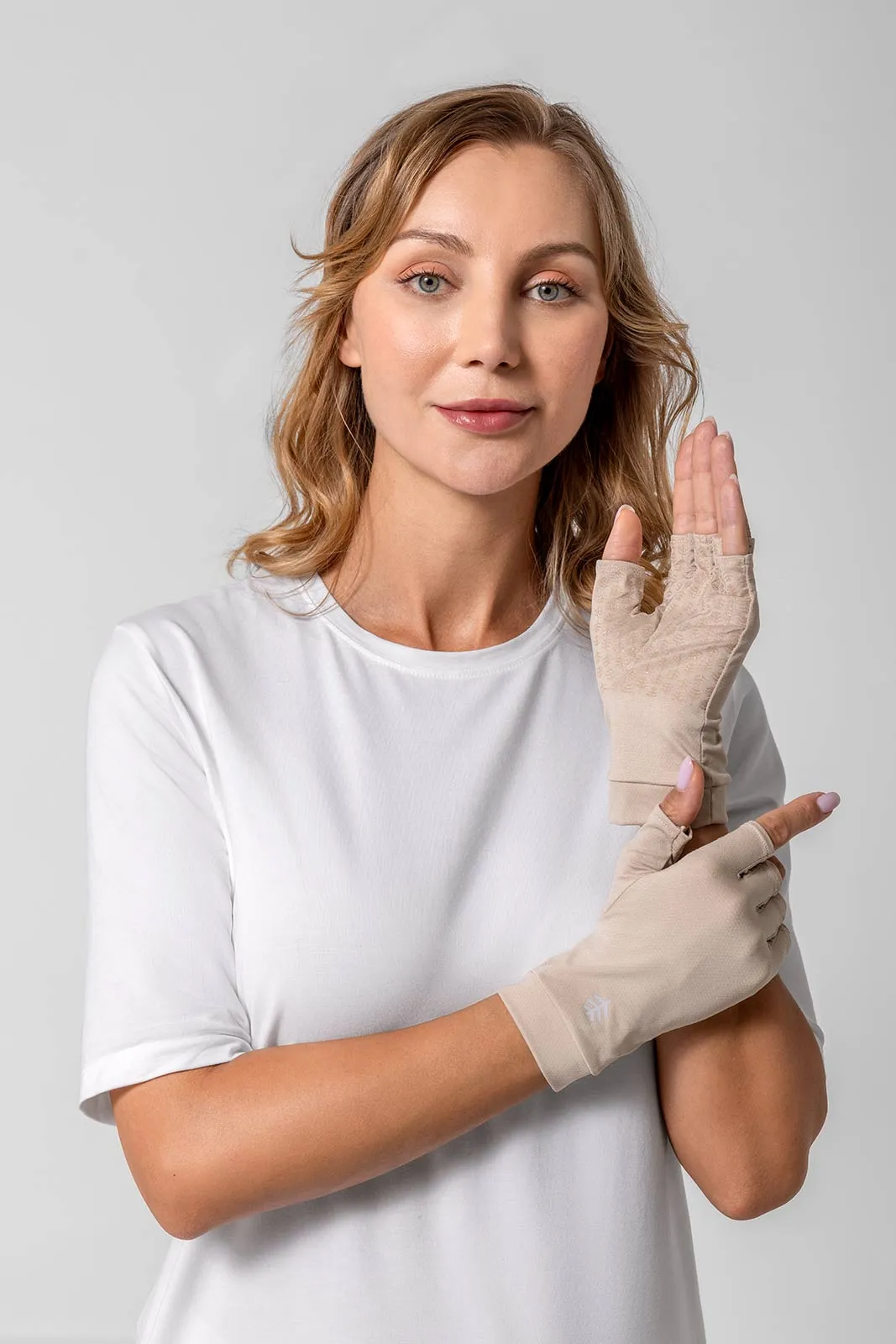 Ouray UV Fingerless Sun Gloves | Pale Khaki