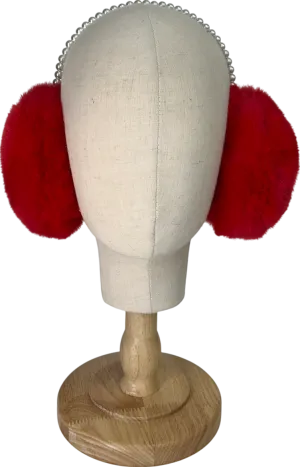 Red Earmuffs With Pearls One Size